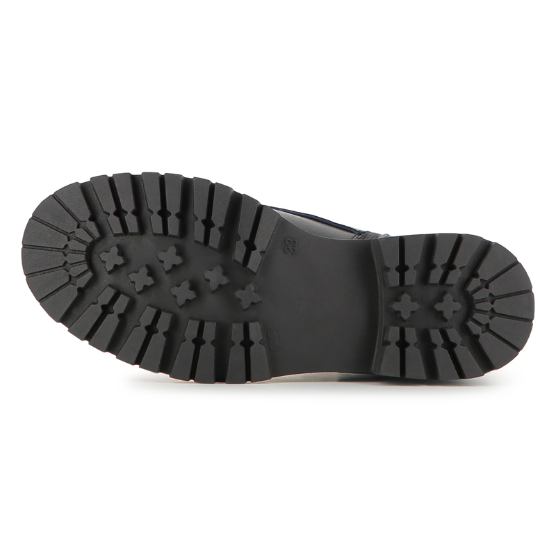 Stivale stringato a met&agrave; polpaccio in pelle di vac KARL LAGERFELD KIDS 
                        BAMBINA