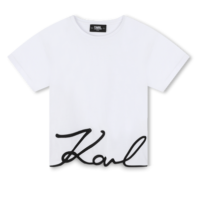 T-shirt con logo ricamato KARL LAGERFELD KIDS BAMBINA