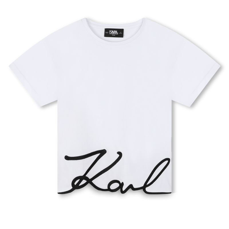 T-shirt con logo ricamato KARL LAGERFELD KIDS 
                        BAMBINA
