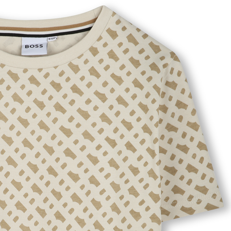 T-shirt di cotone con stampa BOSS 
                        RAGAZZO