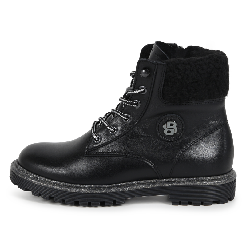 Stivaletti pelle lacci e zip BOSS 
                        BAMBINA