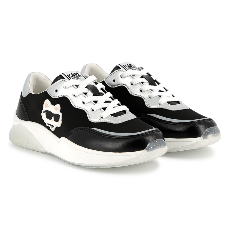 Sneakers con lacci e badge KARL LAGERFELD KIDS 
                        BAMBINA