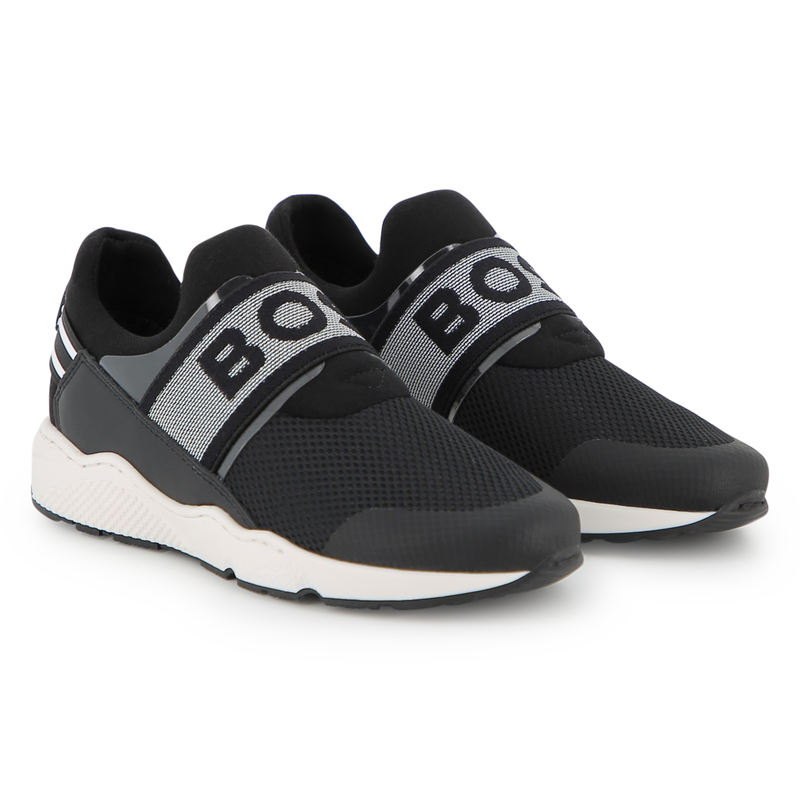 SNEAKERS IN PELLE DI VACCHETTA BOSS 
                        RAGAZZO