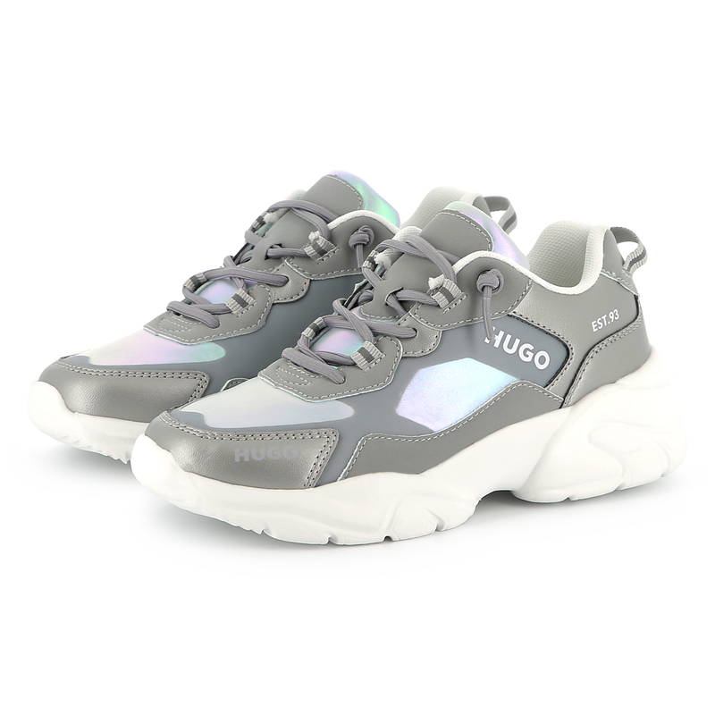 Sneakers stringate bimateriali HUGO 
                        BAMBINA