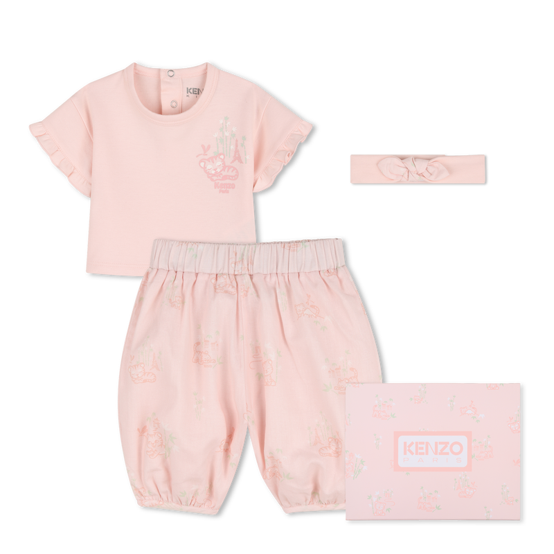 SET T-SHIRT, PIGIAMA E FASCIA KENZO KIDS 
                        BAMBINA