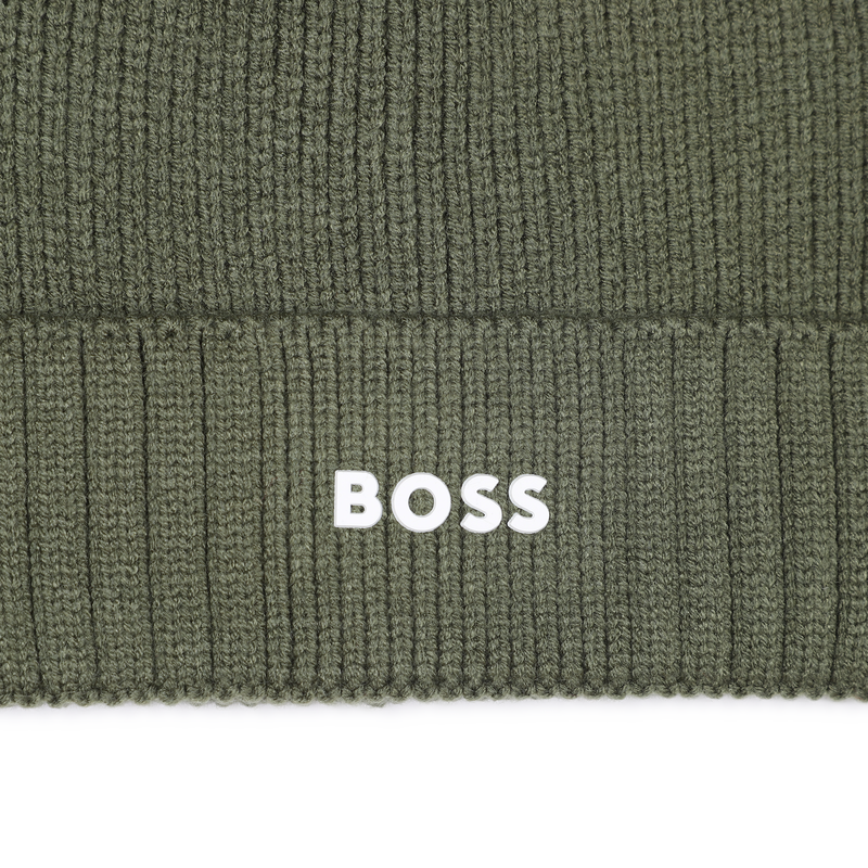 Cappello lavorato a maglia con logo BOSS 
                        RAGAZZO