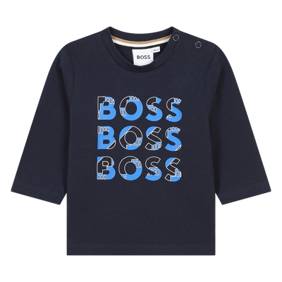 T-shirt in cotone multilogo BOSS RAGAZZO