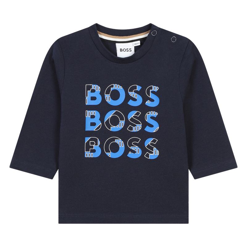 T-shirt in cotone multilogo BOSS 
                        RAGAZZO