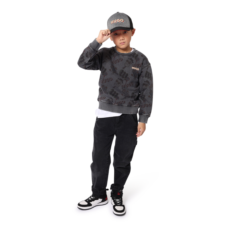 Jeans larghi a tinta unita HUGO 
                        RAGAZZO