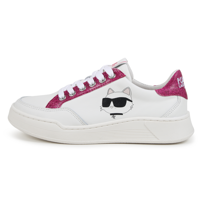 Sneakers di pelle con lacci KARL LAGERFELD KIDS 
                        BAMBINA