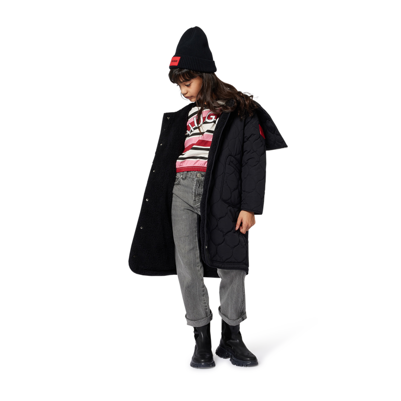 Parka lungo con cappuccio HUGO 
                        BAMBINA