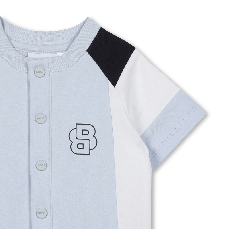 Tuta corta tricolore BOSS 
                        RAGAZZO