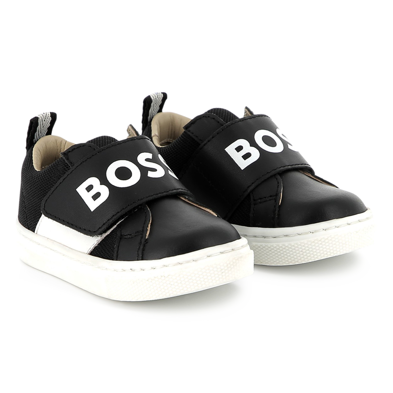 Sneakers a strappo misto pelle BOSS 
                        RAGAZZO