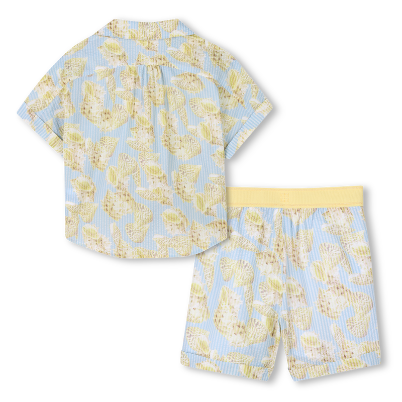 Camicia e shorts a conchiglie GIVENCHY 
                        BAMBINA