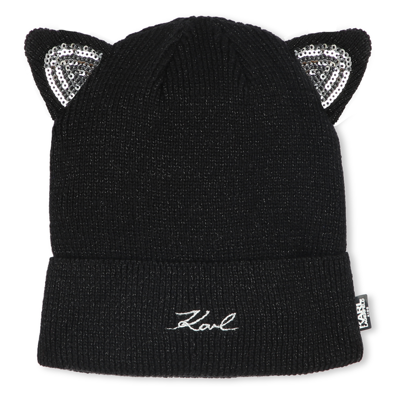 Cat-Ear Metallic Beanie KARL LAGERFELD KIDS 
                        BAMBINA