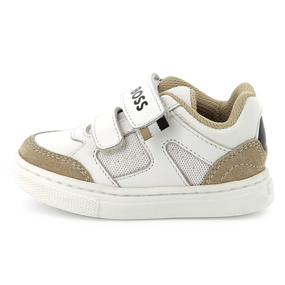 Sneakers in pelle con velcro BOSS RAGAZZO