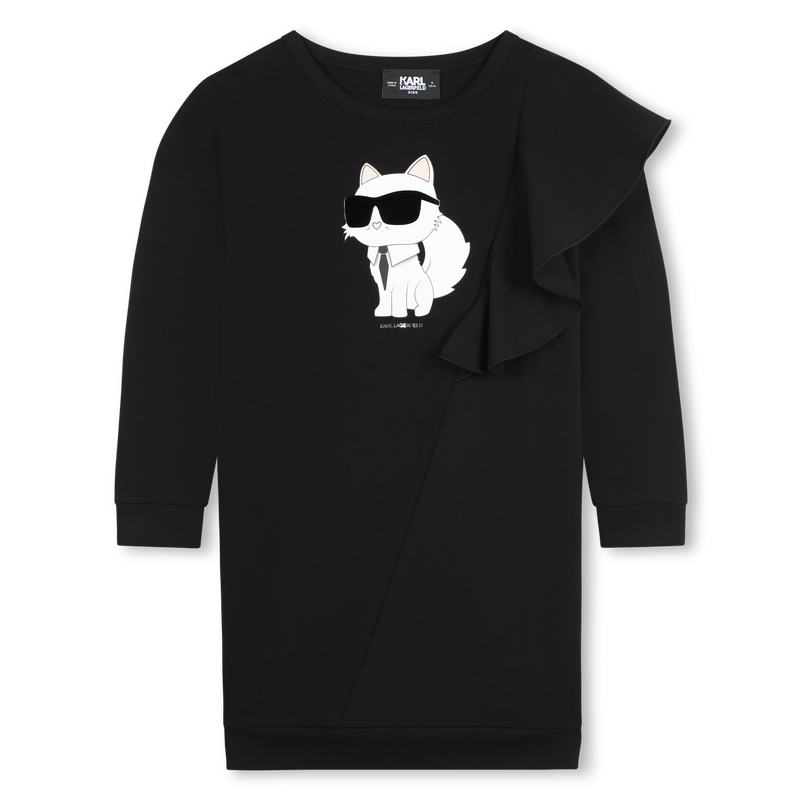 Abito dritto con volant KARL LAGERFELD KIDS 
                        BAMBINA