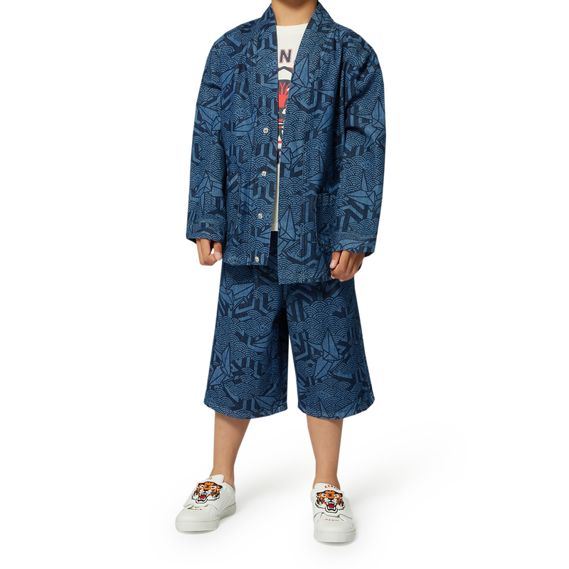 Bermuda in denim stampato KENZO KIDS 
                        RAGAZZO
