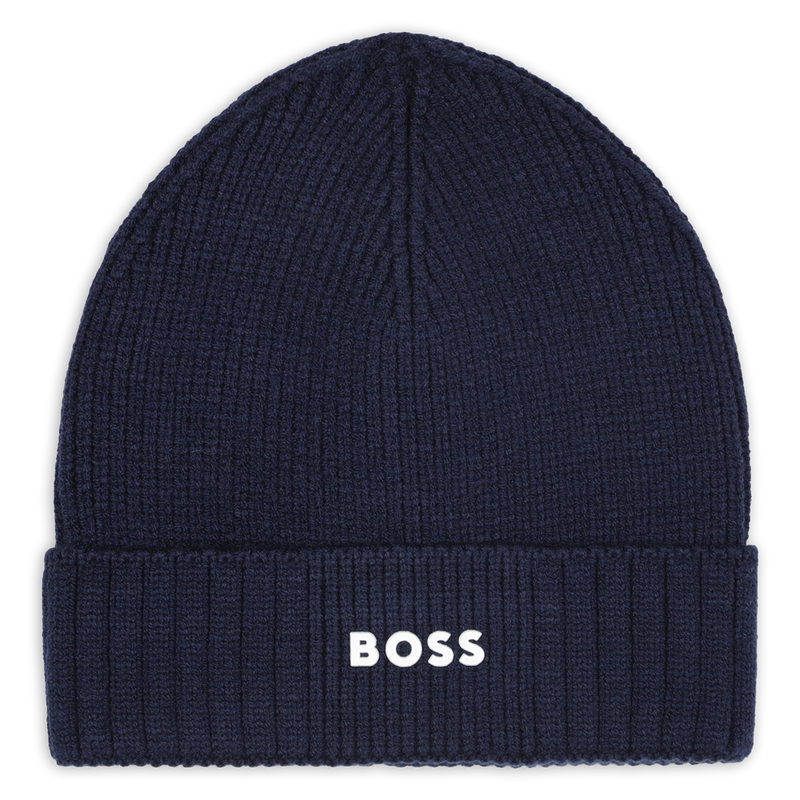 Cappello lavorato a maglia con logo BOSS 
                        RAGAZZO