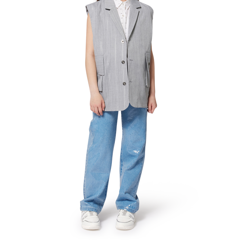 Giacca senza maniche a righe DKNY 
                        BAMBINA