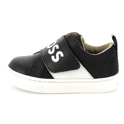 Sneakers a strappo misto pelle BOSS RAGAZZO