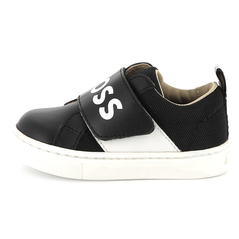Sneakers a strappo misto pelle BOSS 
                        RAGAZZO