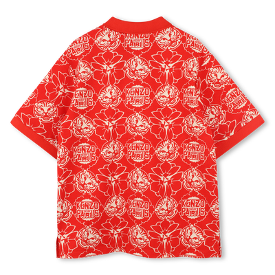 Polo piqu&eacute; di cotone stampata KENZO KIDS RAGAZZO