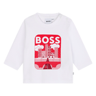 T-shirt in cotone con stampa BOSS 
                    RAGAZZO