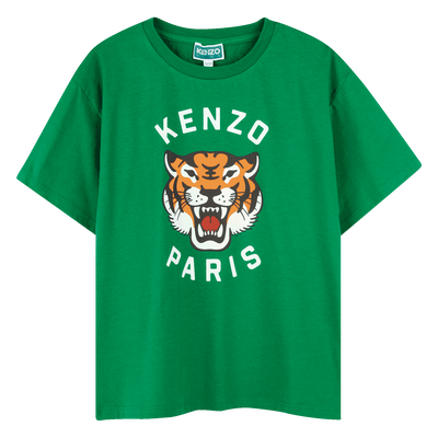 T-shirt in cotone con stampa KENZO KIDS RAGAZZO