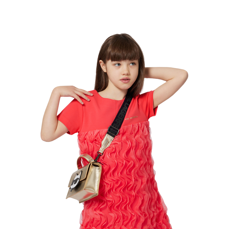 Borsa a mano in tessuto spalmato a grana fine KARL LAGERFELD KIDS 
                        BAMBINA