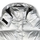 Piumino con cappuccio argento KARL LAGERFELD KIDS 
                    BAMBINA