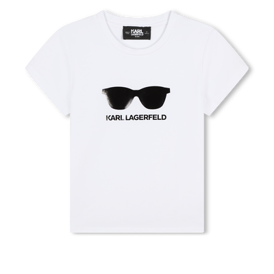 T-shirt con stampa occhiali KARL LAGERFELD KIDS BAMBINA