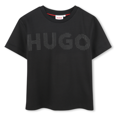 T-shirt cotone logo borchiato HUGO BAMBINA