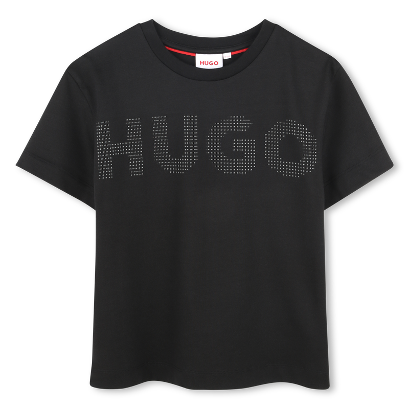T-shirt cotone logo borchiato HUGO 
                        BAMBINA