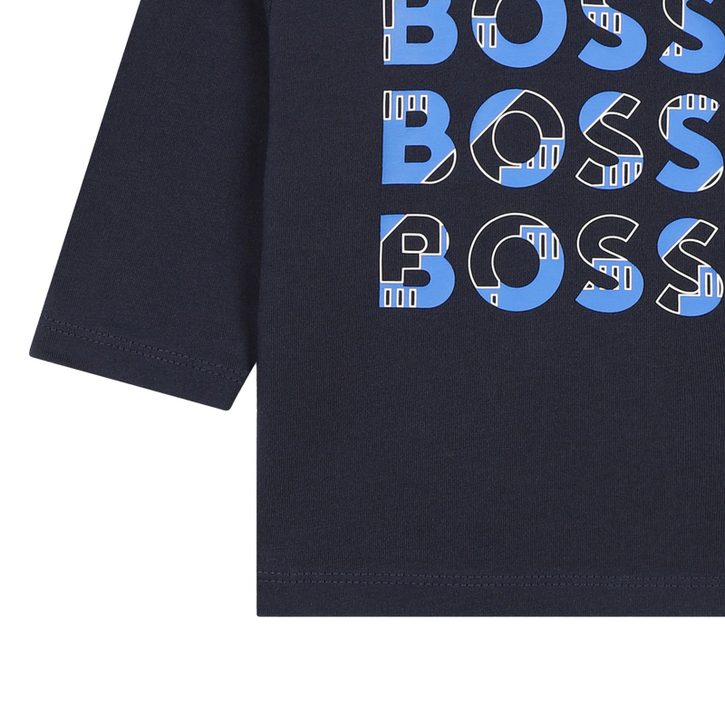 Cotton Multi-Logo T-Shirt BOSS 
                        RAGAZZO
