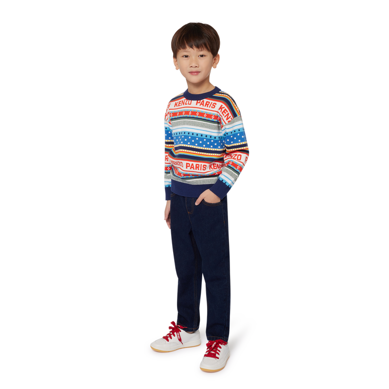 Jacquard Knitted Sweater KENZO KIDS 
                        RAGAZZO