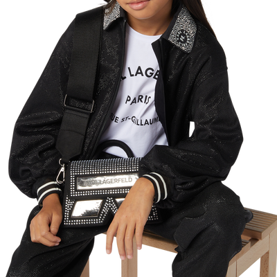 T-shirt con stampa applicata KARL LAGERFELD KIDS BAMBINA