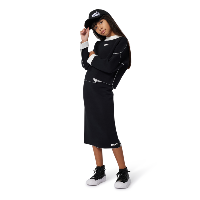 Maglione reversibile in maglia DKNY 
                        BAMBINA