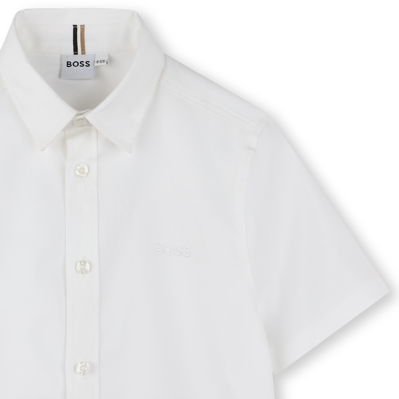 Camicia in cotone tinta unita BOSS 
                        RAGAZZO