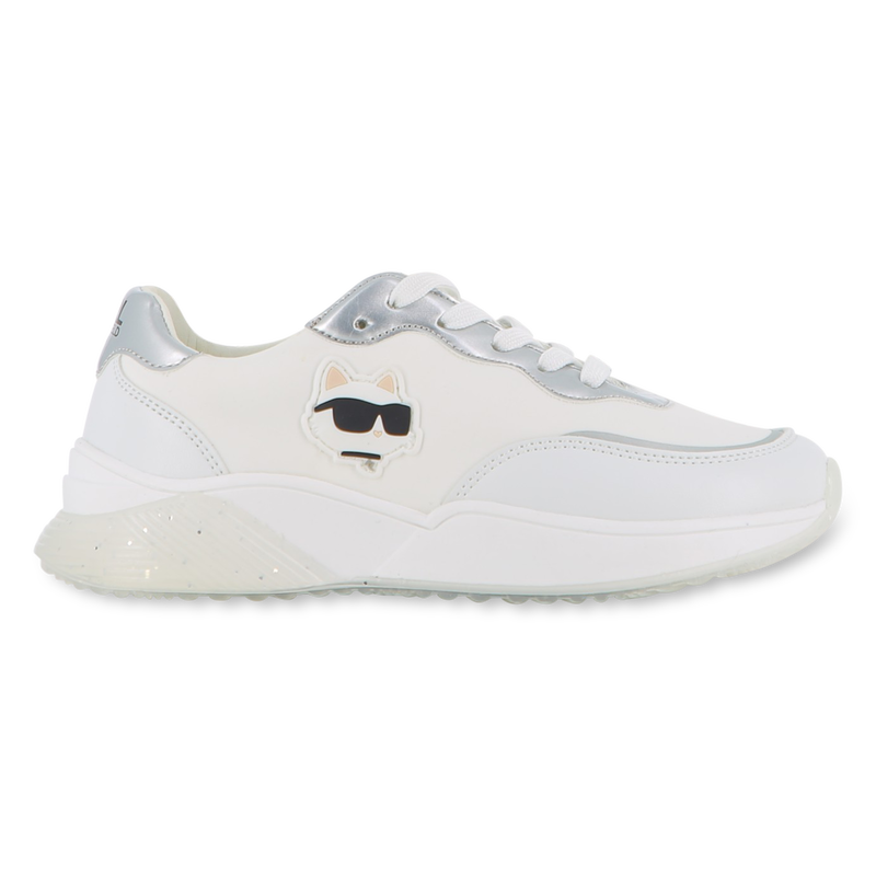 Sneakers con lacci e badge KARL LAGERFELD KIDS 
                        BAMBINA