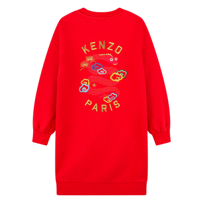 Abito dritto con ricamo KENZO KIDS BAMBINA