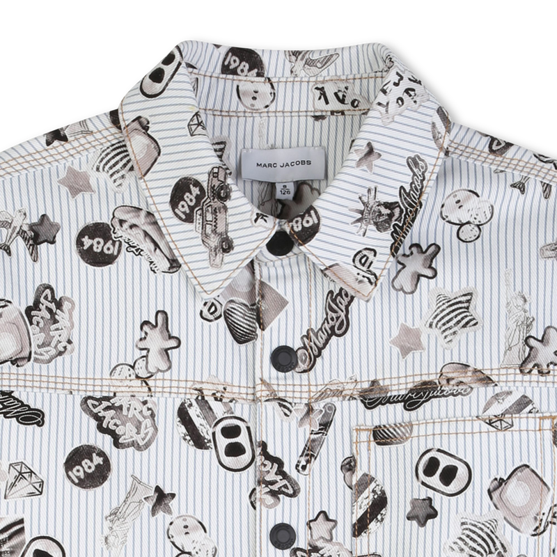 GIACCA A RIGHE E STAMPATA MARC JACOBS 
                        RAGAZZO