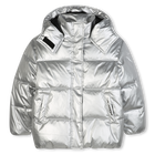 Piumino con cappuccio argento KARL LAGERFELD KIDS 
                    BAMBINA