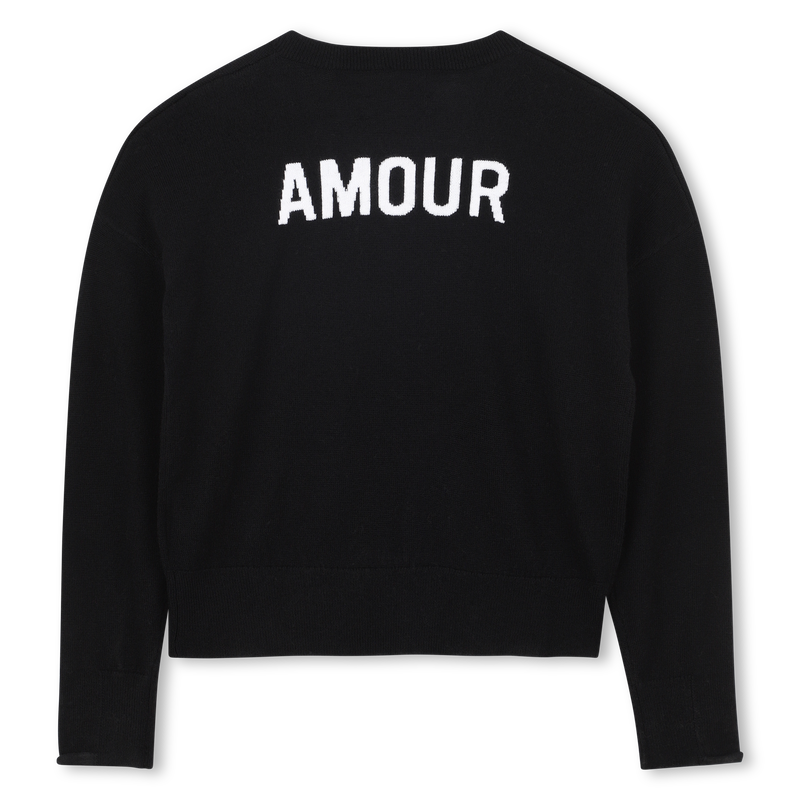 Maglione con scollo a V a contrasto e retro ZADIG & VOLTAIRE 
                        BAMBINA