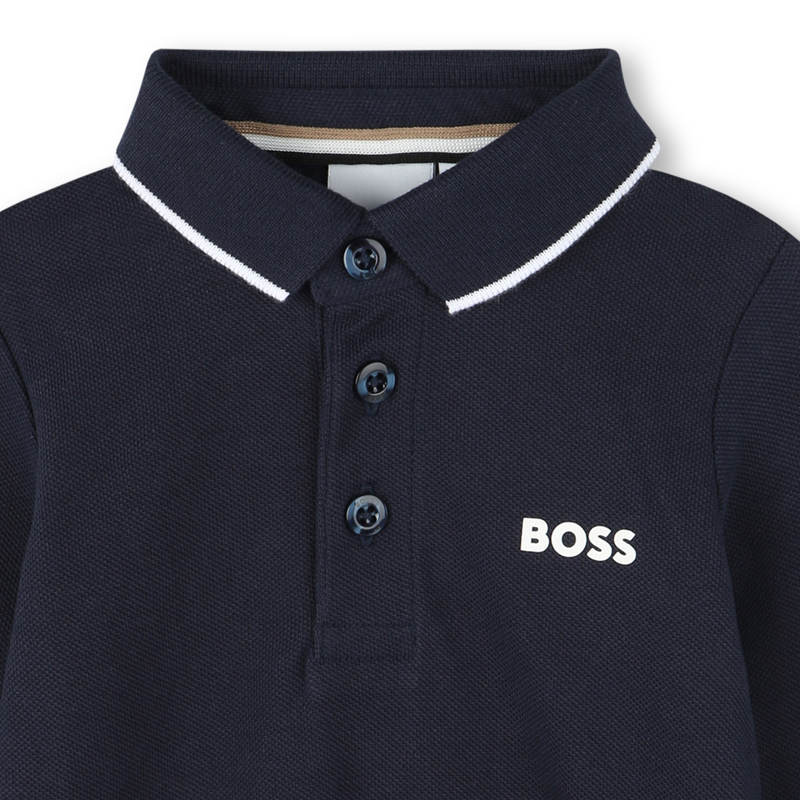 Cotton Piqué Polo BOSS 
                        RAGAZZO