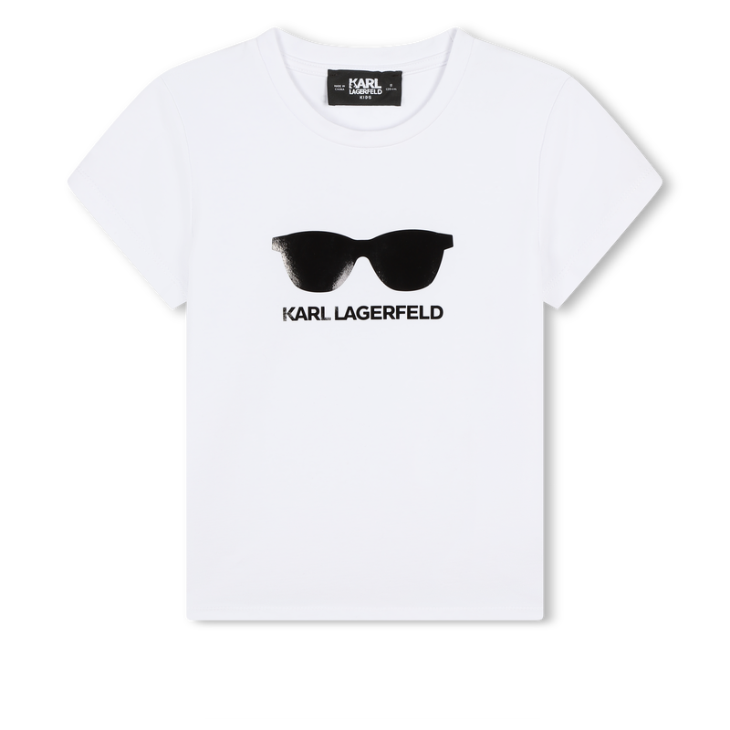 T-shirt con stampa occhiali KARL LAGERFELD KIDS 
                        BAMBINA