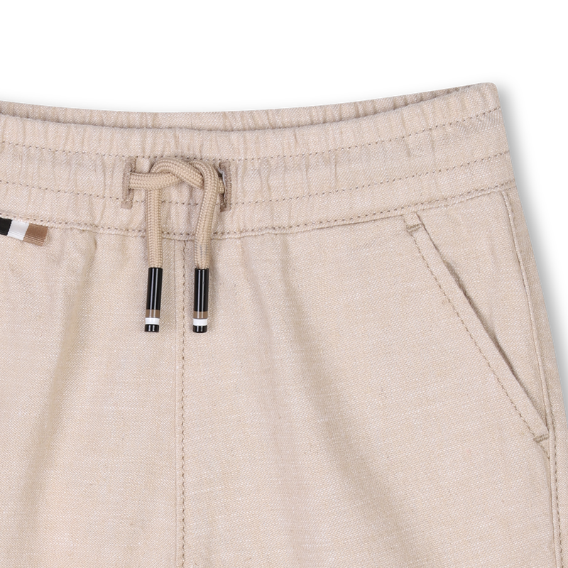 Shorts in lino e cotone BOSS 
                        RAGAZZO