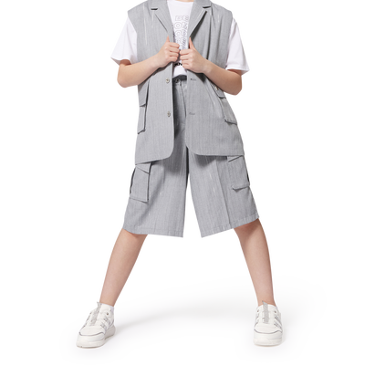 Shorts lunghi a righe DKNY BAMBINA
