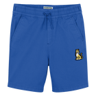 Bermuda in cotone con stemma, BLU, hi-res
