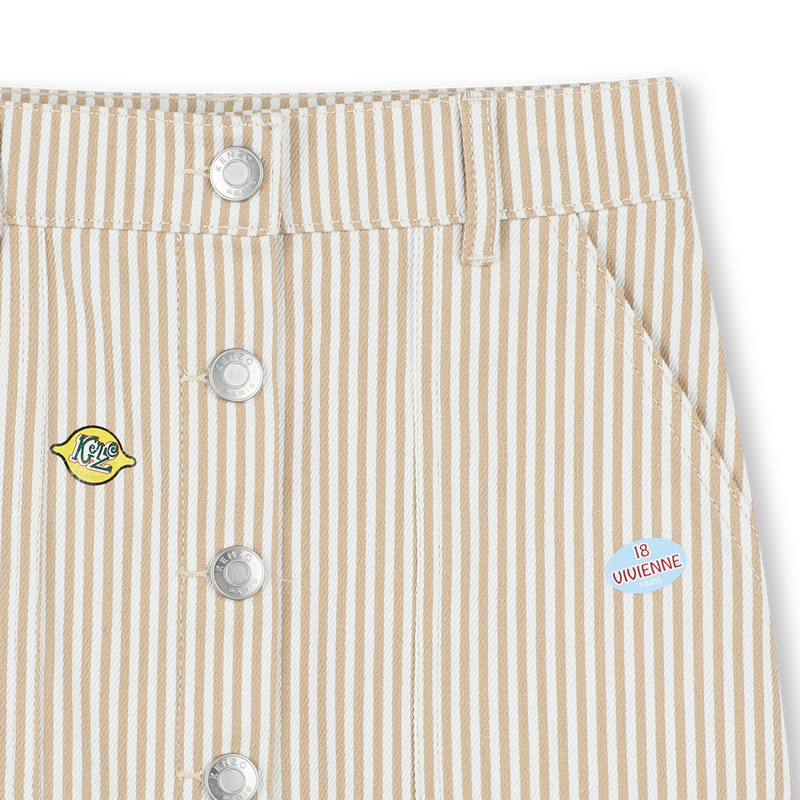 Gonna in cotone con badge KENZO KIDS 
                        BAMBINA